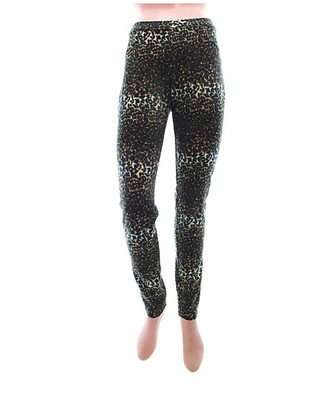 MeMoi Women's Leopareina Royal Leopard Cotton Blend Leggings