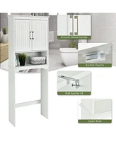 Costway Over The Toilet Space Saver Bathroom Organizer w/ Storage Cabinet & Shelf