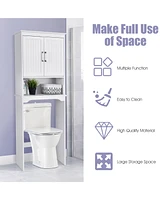 Costway Over The Toilet Space Saver Bathroom Organizer w/ Storage Cabinet & Shelf