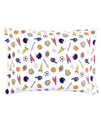 Hudson Baby Infant Boy Cotton Toddler Pillow Case, Sports Fan, One Size