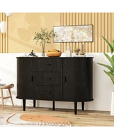 Simplie Fun Modern Sliding Door Buffet Cabinet with Storage