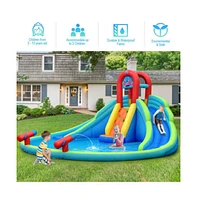 Slickblue Inflatable Water Slide Bounce House with Mighty Splash Pool