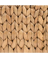 Jonathan Y Leif Rustic Minimalist Hand-Woven Hyacinth Nesting Baskets with Handles, Natural (Set of 2)