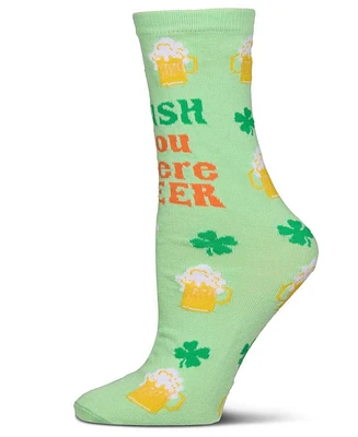 Irish You Were Beer Greeting Card Crew Socks