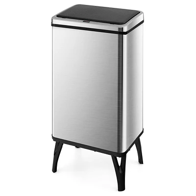 Slickblue Stainless Steel Trash Can with Stay-on Lid and Soft Closure