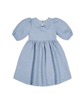 Hope & Henry Toddler Girls Quilted Puff Sleeve Dress