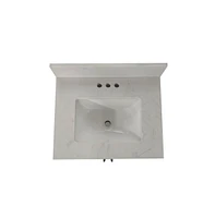 Merrick Lane Vigo Bathroom Vanity With Ceramic Sink, Carrara Marble Finish Countertop