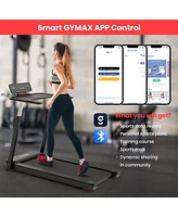 Folding Treadmill with Adjustable Height and App Control Space-Saving Exercise Machine for Home Fitness