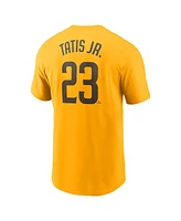 Nike Men's Fernando Tatis Jr. Gold San Diego Padres Fuse Name Number T-Shirt