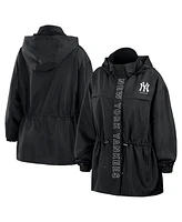 Wear by Erin Andrews Women's Black New York Yankees Full-Zip Windbreaker Hoodie Jacket