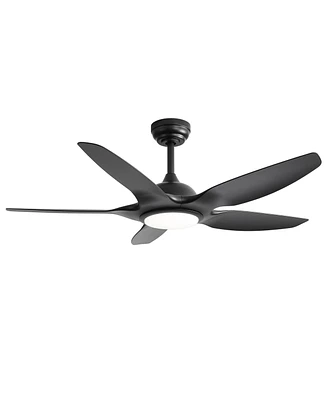 Sofucor 48" White Ceiling Fan with Light & Remote, 22W Tri-Color Dimmable