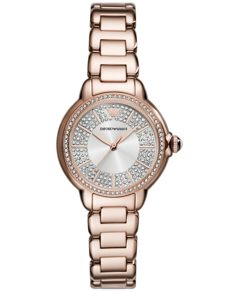Emporio Armani Women's Rose Gold-Tone Stainless Steel Bracelet Watch 32mm
