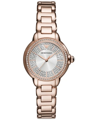 Emporio Armani Women's Rose Gold-Tone Stainless Steel Bracelet Watch 32mm