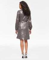 I.n.c. International Concepts Women's Sequined Wrap Dress, Created for Macy's