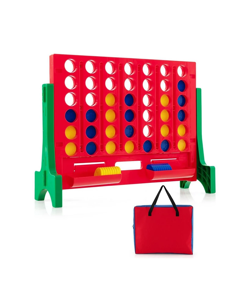 Slickblue Jumbo 4-to-Score Connect Game Set with Carrying Bag and 42 Coins