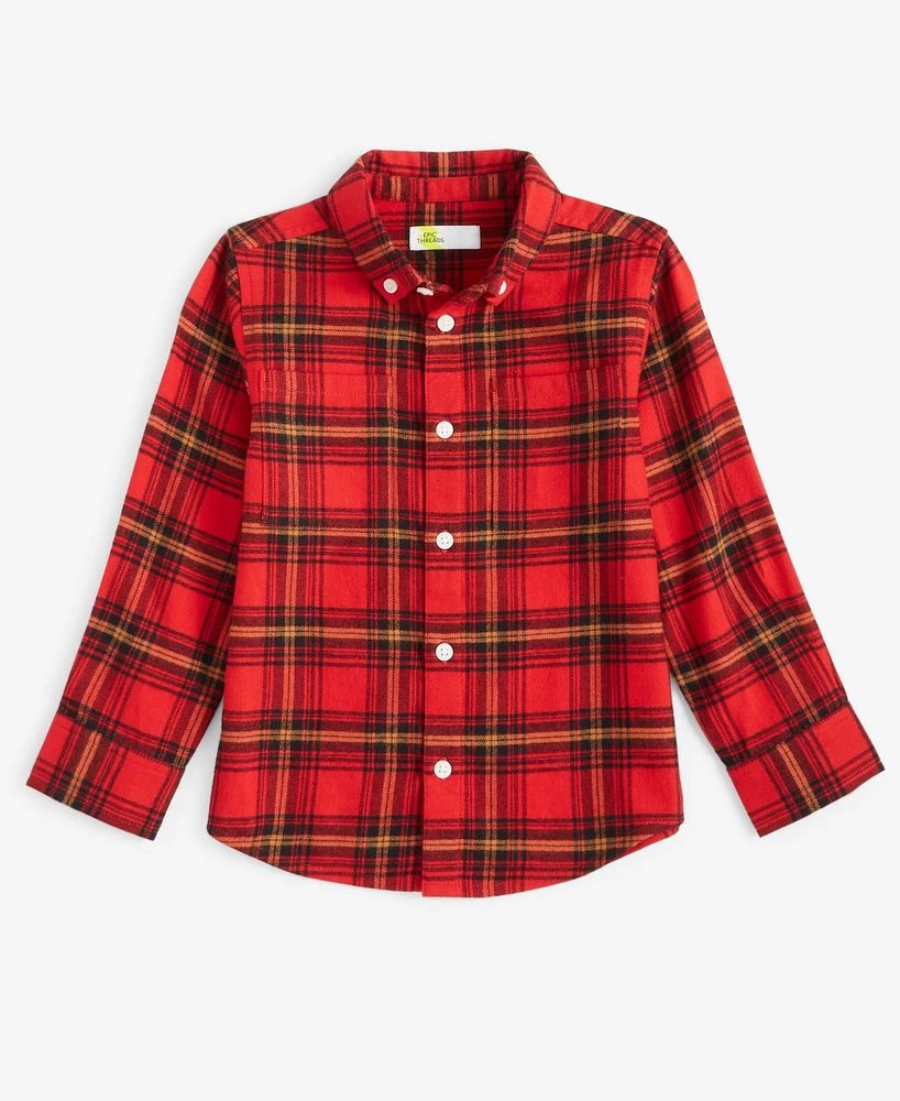 Epic Threads Toddler Boys Mary Plaid Flannel Shirt, Created for Macy's