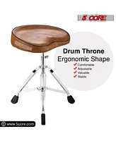 5 Core Drum Throne Padded Guitar Stool Height Adjustable Ergonomic Music Chair For Adults And Kids w Anti Slip Rubber Feet - Ds Ch Br Sdl