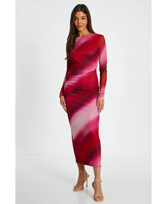 Quiz Women's Ombre Stripe Long Sleeve Maxi Dress