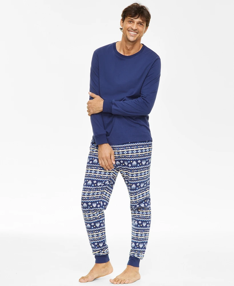 Holiday Lane Men's Hanukkah Cotton Mix It Matching Family Pajamas Set, Created for Macy's