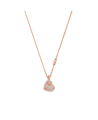 Michael Kors Sterling Silver Pave Heart Pendant Necklace