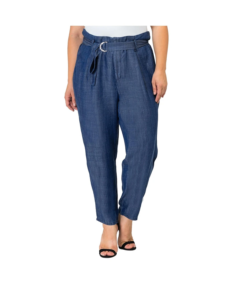 Standards & Practices Plus Paper Bag Waist Tencel Crop Pants