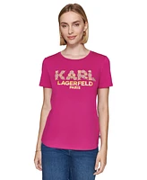 Karl Lagerfeld Paris Women's Embellished Graphic T-Shirt