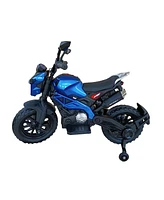 Simplie Fun 12V Electric Dirt Bike with Training Wheels & Pu Seat