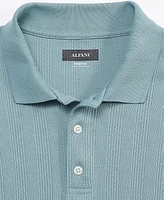 Alfani Men's Stretch Textured Stripe Jacquard Polo, Created for Macy's