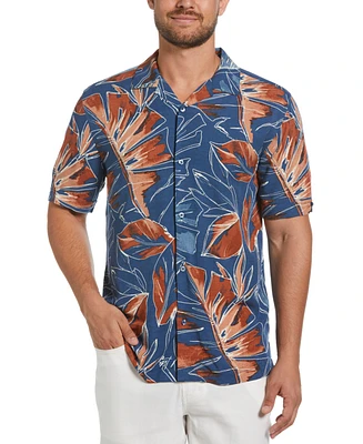 Cubavera Men's Short Sleeve Button-Front Oversized Tropical Print Camp Shirt