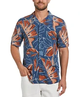 Cubavera Men's Short Sleeve Button-Front Oversized Tropical Print Camp Shirt