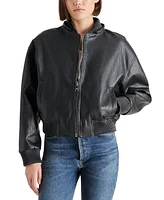 Steve Madden Women's Zephyra Faux-Leather Bomber Jacket