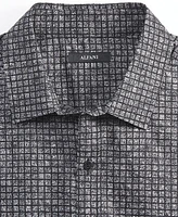 Alfani Men's Mini Texture Grid Short-Sleeve Button-Down Shirt, Created for Macy's