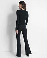 Dkny Women's Ribbed Asymmetrical-Zip Sweater