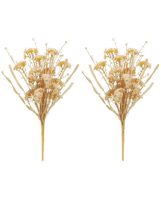 Slickblue Set of 2 Plastic Floral Bushes - Vibrant Artificial Flowers for Home Decor