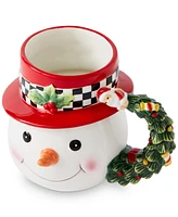 Spode Christmas Tree Black & White Snowman Mug