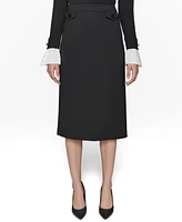 Karl Lagerfeld Paris Women's Ponte-Knit Midi Skirt