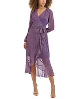 kensie Ruffled Faux-Wrap Dress