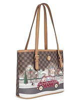 Giani Bernini Holiday Bears Faux Leather Tote, Created for Macy's