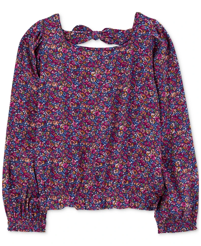 Carter's Little & Big Girls Floral Long-Sleeve Twill Top