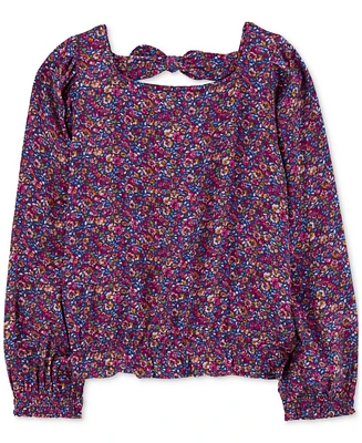 Carter's Little & Big Girls Floral Long-Sleeve Twill Top