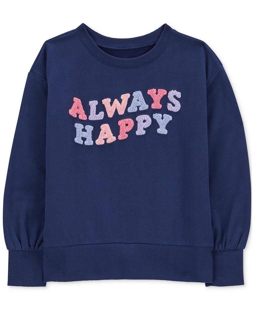 Carter's Little & Big Girls Always Happy French Terry Sweatshirt