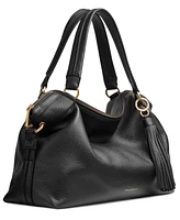 Donna Karan Glenwood Top Handle Leather Satchel with Tassel Detail