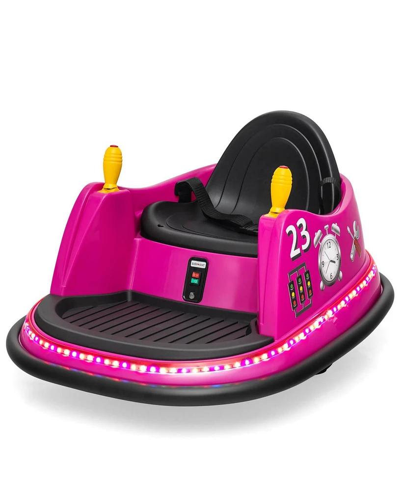 Slickblue 6V Battery Powered Kids Ride On Bumper Car with Remote Control-Pink