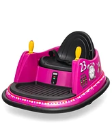 Slickblue 6V Battery Powered Kids Ride On Bumper Car with Remote Control-Pink