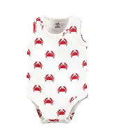 Touched by Nature Baby Boys Organic Cotton Sleeveless Bodysuits, Mystic Sea Creatures, 18-24 Months