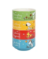 Peanuts Snoopy 4 Pack Stackable 5.5" Decorate Stoneware Bowl Set