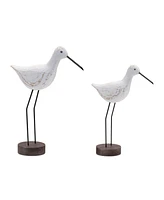 Slickblue Bird (Set of 2) 12"H, 14.5"H Wood/Metal