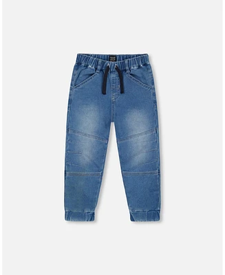 Deux par Deux Baby Boys Baby French Terry Jogger Pants Light Blue Denim