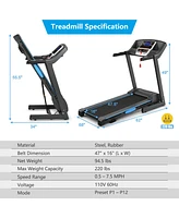 Givimo 2.25 Hp Folding Electric Motorized Power Treadmill Machine with Lcd Display