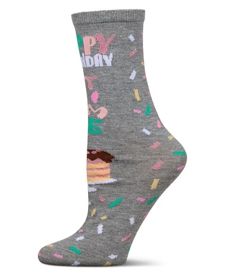 Happy Birthday Cake Time Greeting Card Crew Socks